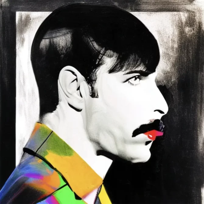 Freddie Mercury in the style of Albert Oehlen     4